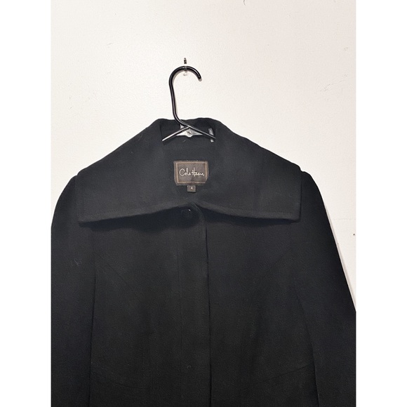 Cole Haan Black Classic Wool Coat - Picture 4 of 7